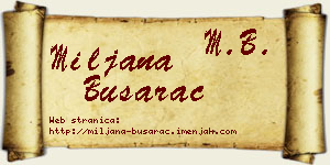 Miljana Busarac vizit kartica
